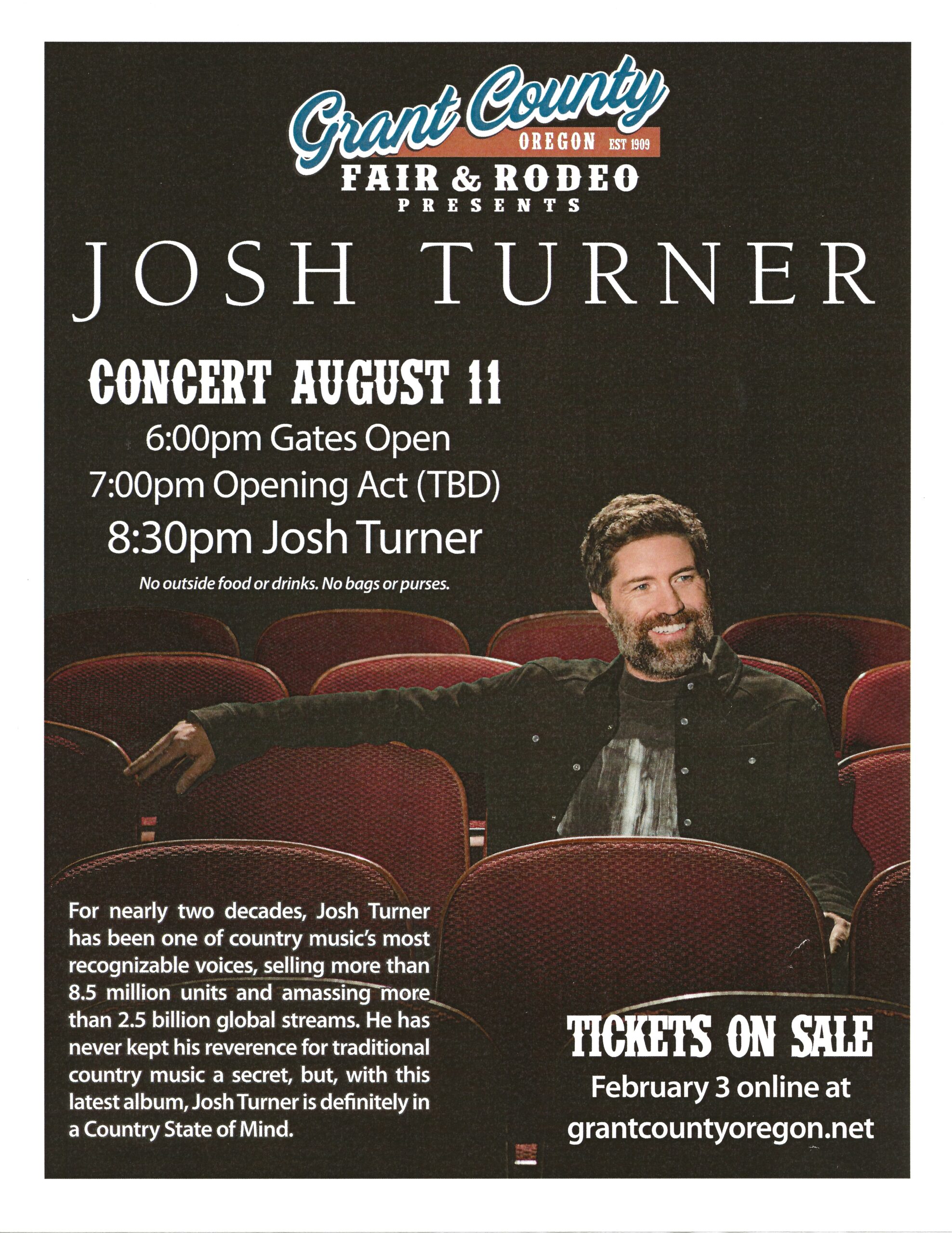 Grant County Fair Concert Josh Turner Grant County Oregon Chamber